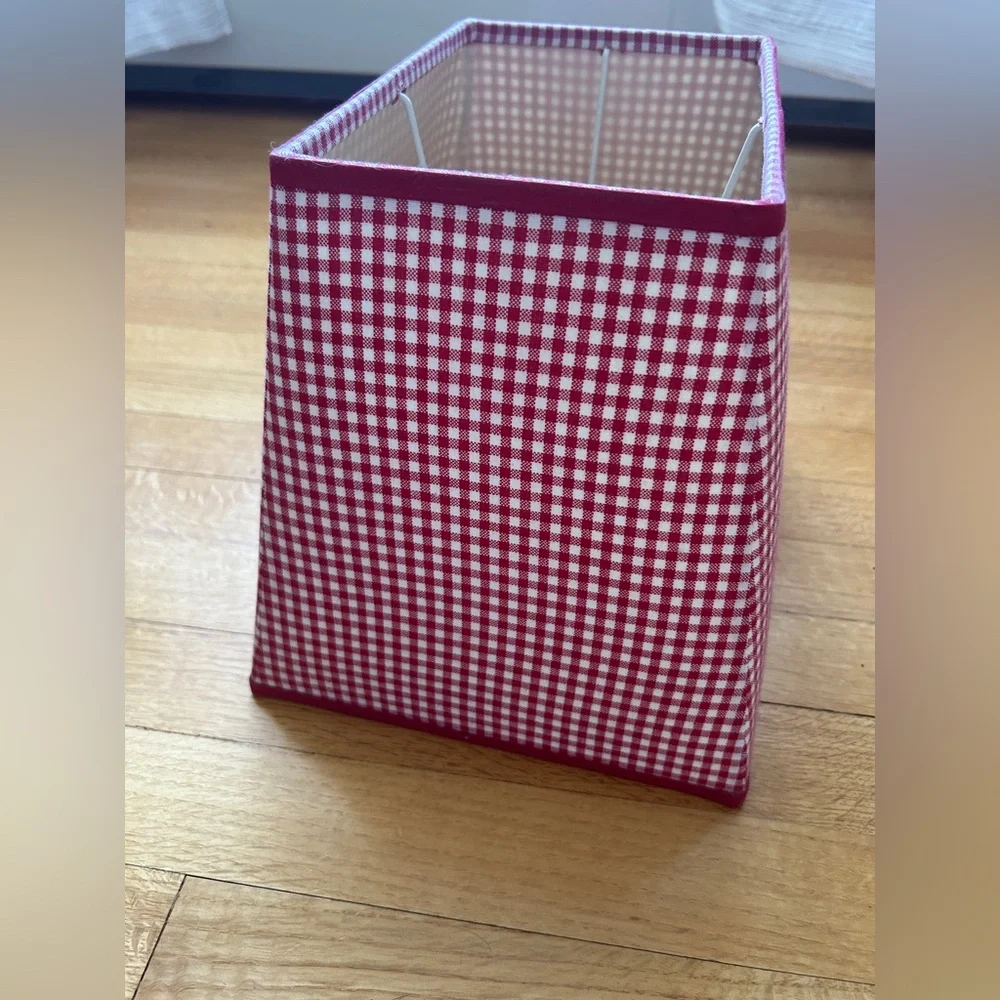 Red Gingham Table Lamp Shade - Picture 3 of 4